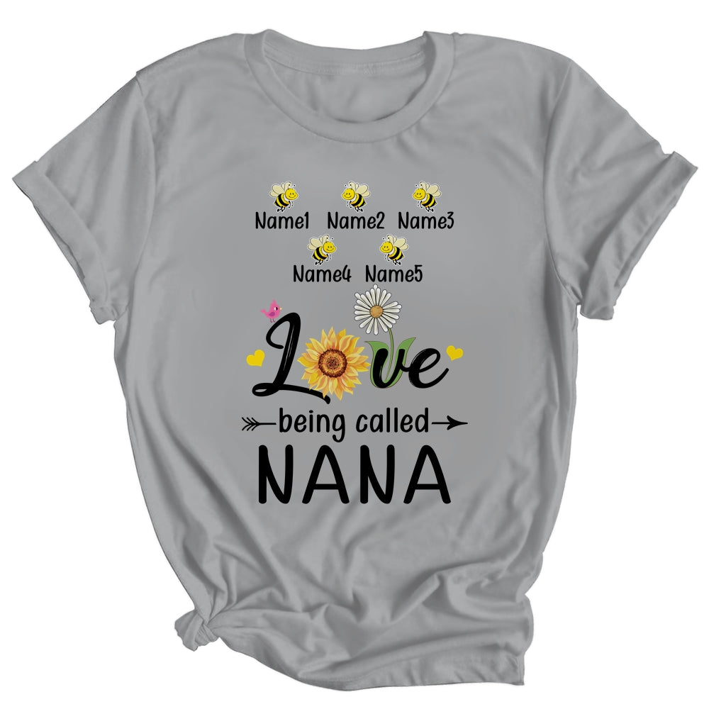 Personalized Being Called Nana Custom With Grandkids Name Sunflower Mothers Day Birthday Christmas Shirt & Tank Top | siriusteestore