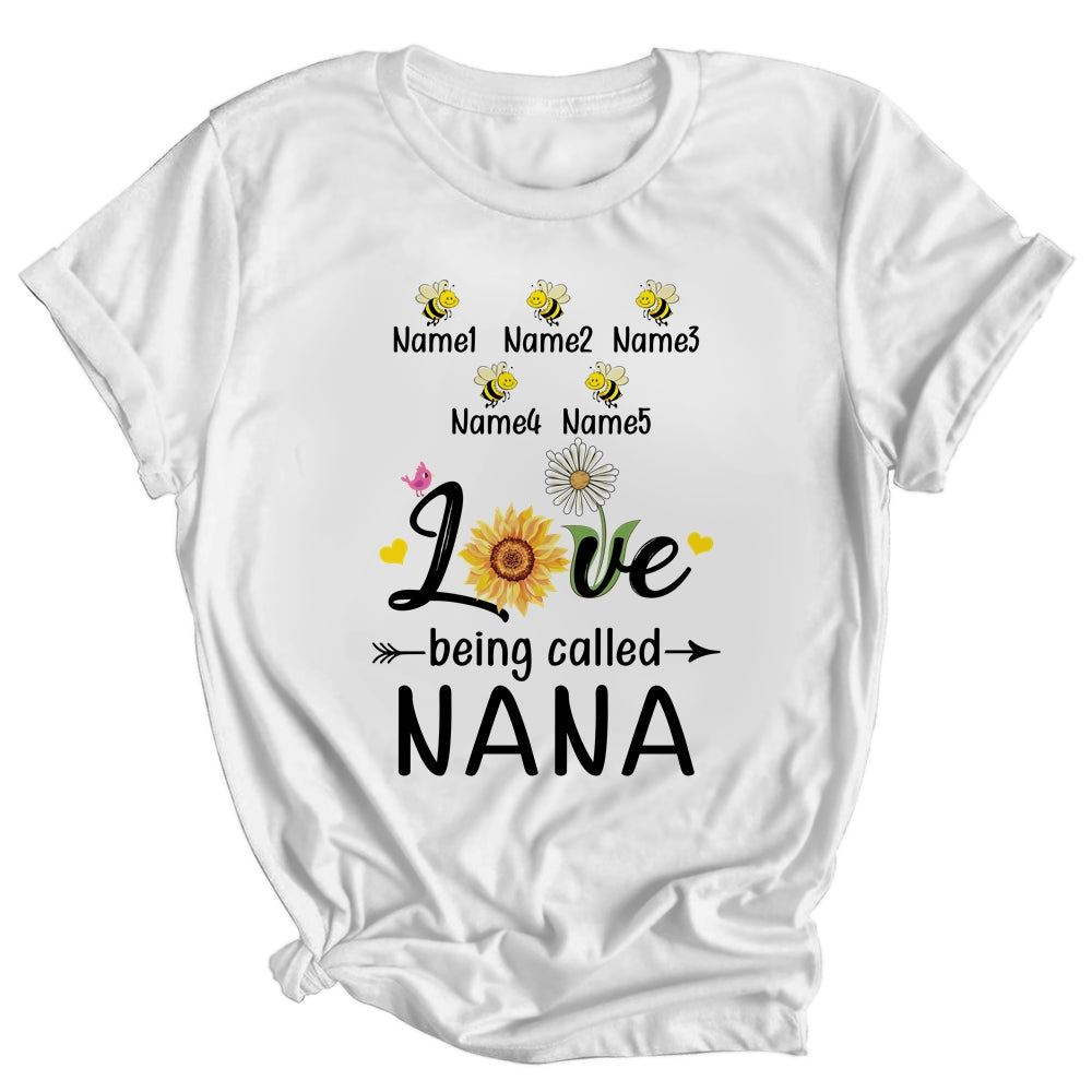 Personalized Being Called Nana Custom With Grandkids Name Sunflower Mothers Day Birthday Christmas Shirt & Tank Top | siriusteestore