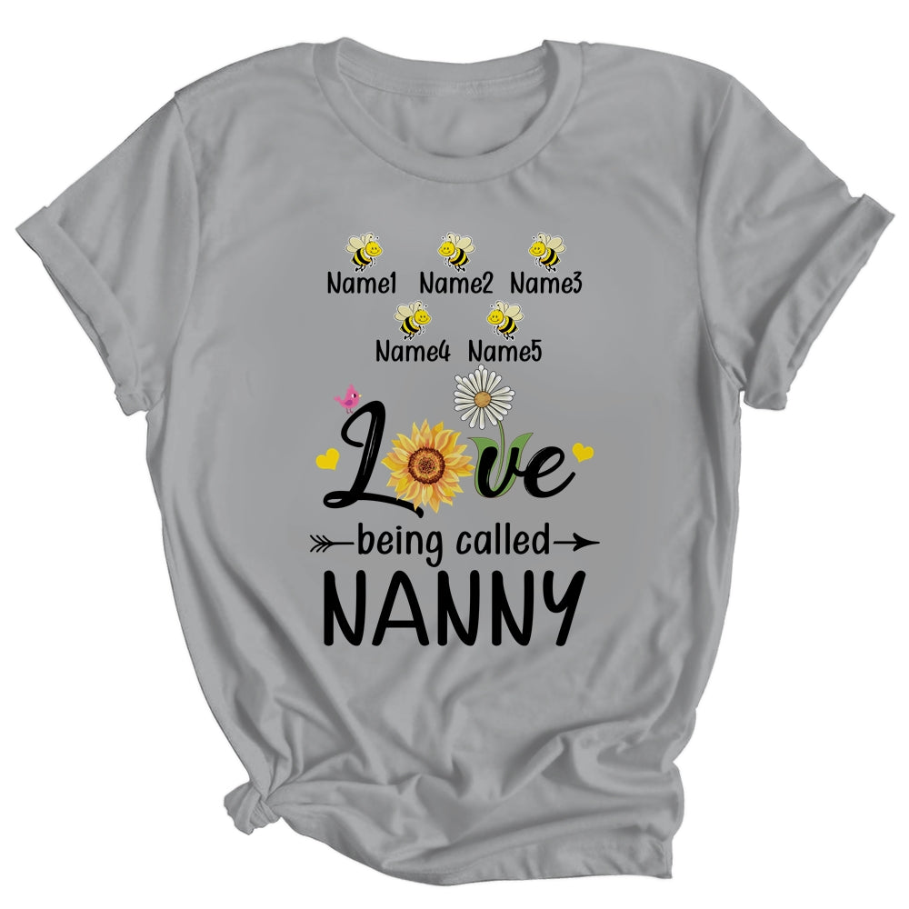 Personalized Being Called Nanny Custom With Grandkids Name Sunflower Mothers Day Birthday Christmas Shirt & Tank Top | siriusteestore