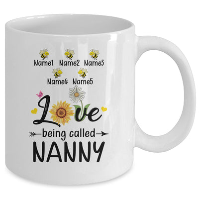 Personalized Being Called Nanny Custom With Grandkids Name Sunflower Mothers Day Birthday Christmas Mug | siriusteestore