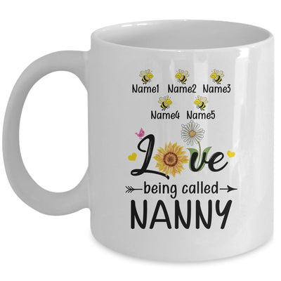 Personalized Being Called Nanny Custom With Grandkids Name Sunflower Mothers Day Birthday Christmas Mug | siriusteestore