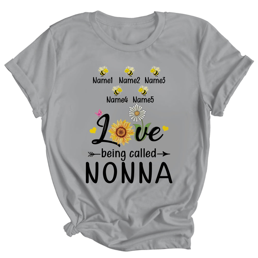 Personalized Being Called Nonna Custom With Grandkids Name Sunflower Mothers Day Birthday Christmas Shirt & Tank Top | siriusteestore