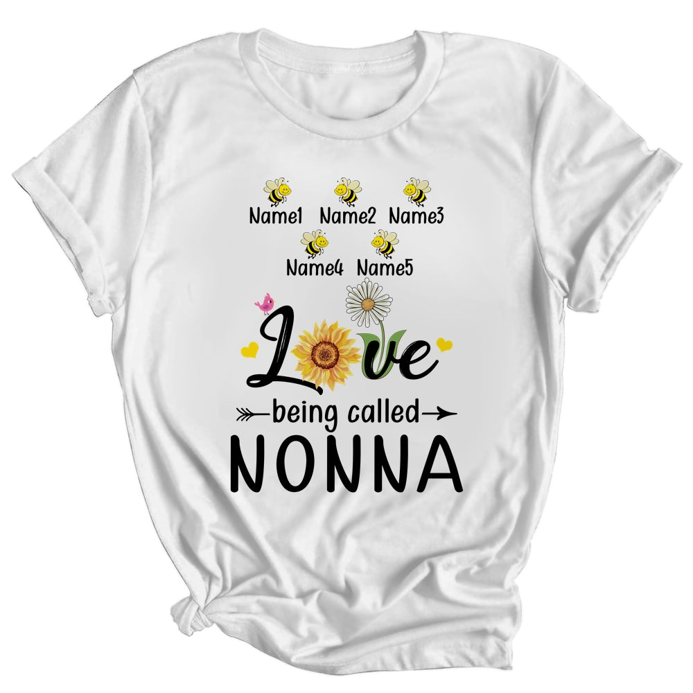 Personalized Being Called Nonna Custom With Grandkids Name Sunflower Mothers Day Birthday Christmas Shirt & Tank Top | siriusteestore