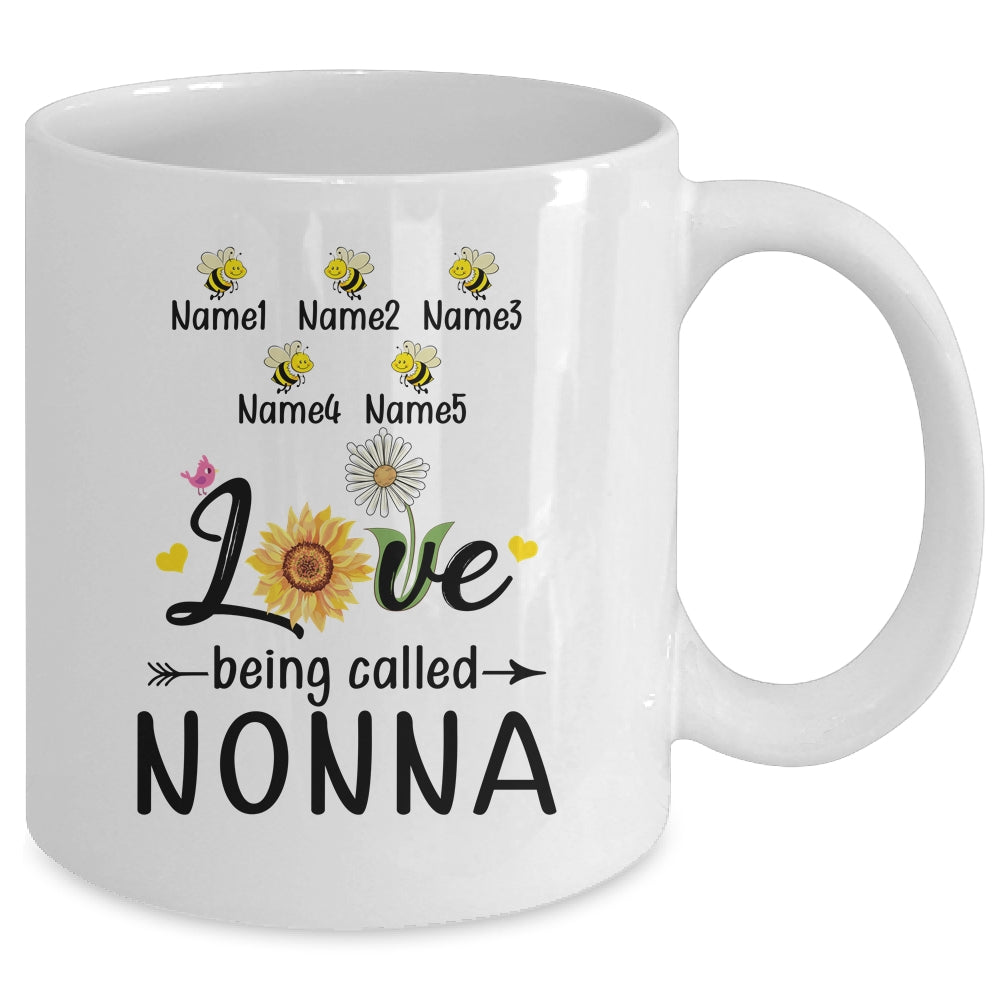 Personalized Being Called Nonna Custom With Grandkids Name Sunflower Mothers Day Birthday Christmas Mug | siriusteestore
