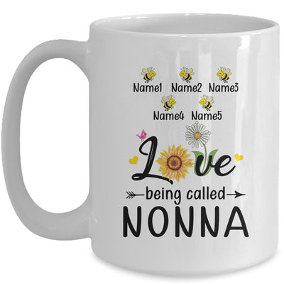 Personalized Being Called Nonna Custom With Grandkids Name Sunflower Mothers Day Birthday Christmas Mug | siriusteestore