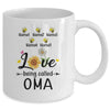 Personalized Being Called Oma Custom With Grandkids Name Sunflower Mothers Day Birthday Christmas Mug | siriusteestore