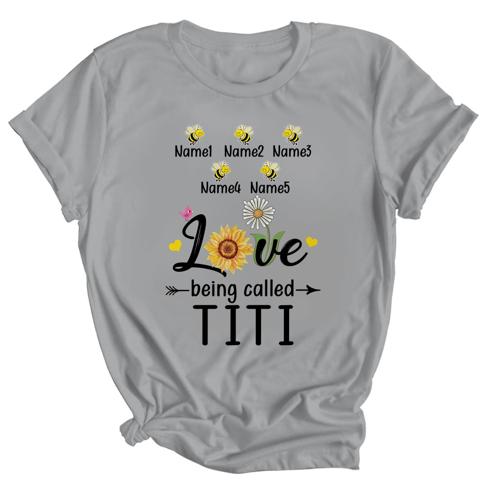 Personalized Being Called Titi Custom With Kids Name Sunflower Mothers Day Birthday Christmas Shirt & Tank Top | siriusteestore
