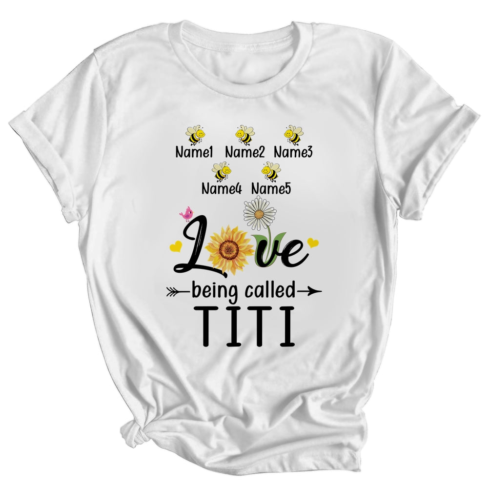 Personalized Being Called Titi Custom With Kids Name Sunflower Mothers Day Birthday Christmas Shirt & Tank Top | siriusteestore