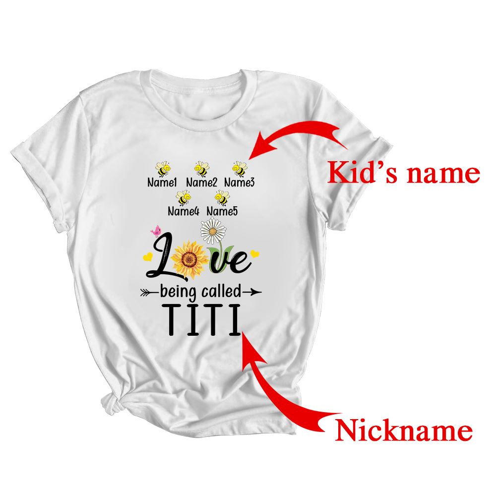 Personalized Being Called Titi Custom With Kids Name Sunflower Mothers Day Birthday Christmas Shirt & Tank Top | Custom | siriusteestore