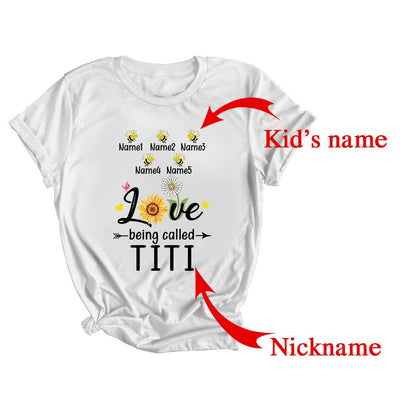 Personalized Being Called Titi Custom With Kids Name Sunflower Mothers Day Birthday Christmas Shirt & Tank Top | Custom | siriusteestore