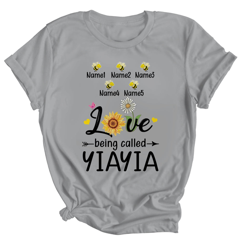 Personalized Being Called Yiayia Custom With Grandkids Name Sunflower Mothers Day Birthday Christmas Shirt & Tank Top | siriusteestore