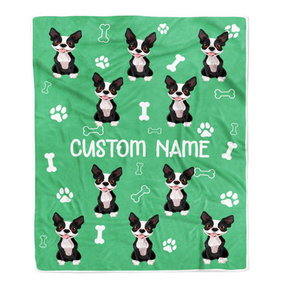 Personalized Custom Boston Terrier Blanket for Dog Mother Mom Dog Father Dad Dog Lover for Women Men Boy Girl Christmas Customized Bed Fleece Throw Blanket | siriusteestore
