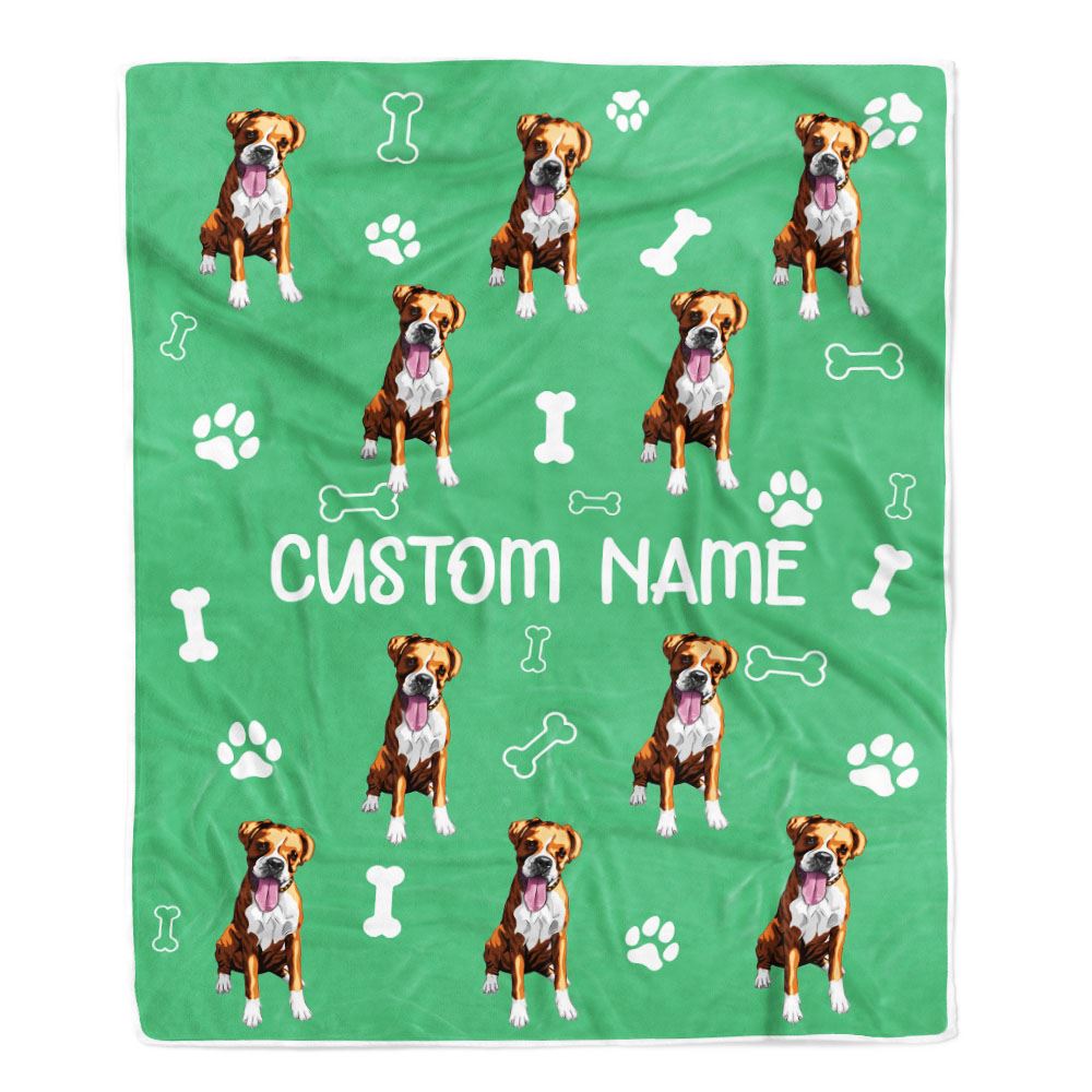 Personalized Custom Boxer Blanket for Dog Mother Mom Dog Father Dad Dog Lover for Women Men Boy Girl Birthday Christmas Customized Bed Fleece Throw Blanket | siriusteestore