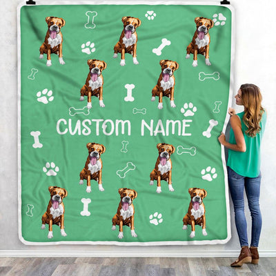 Personalized Custom Boxer Blanket for Dog Mother Mom Dog Father Dad Dog Lover for Women Men Boy Girl Birthday Christmas Customized Bed Fleece Throw Blanket | siriusteestore
