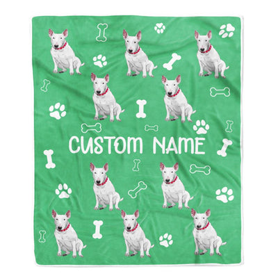 Personalized Custom Bull Terrier Blanket for Dog Mother Mom Dog Father Dad Dog Lover for Women Men Boy Girl Christmas Customized Bed Fleece Throw Blanket | siriusteestore