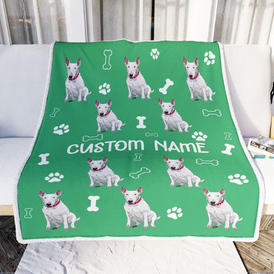 Personalized Custom Bull Terrier Blanket for Dog Mother Mom Dog Father Dad Dog Lover for Women Men Boy Girl Christmas Customized Bed Fleece Throw Blanket | siriusteestore