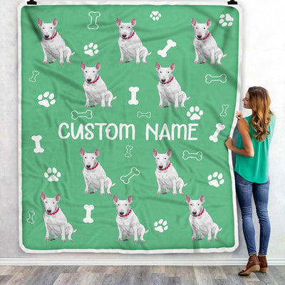 Personalized Custom Bull Terrier Blanket for Dog Mother Mom Dog Father Dad Dog Lover for Women Men Boy Girl Christmas Customized Bed Fleece Throw Blanket | siriusteestore