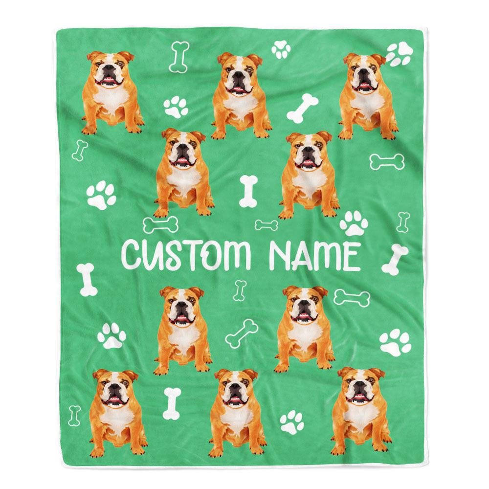 Personalized Custom Bulldog Blanket for Dog Mother Mom Dog Father Dad Dog Lover for Women Men Boy Girl Birthday Christmas Customized Bed Fleece Throw Blanket | siriusteestore