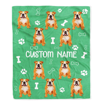 Personalized Custom Bulldog Blanket for Dog Mother Mom Dog Father Dad Dog Lover for Women Men Boy Girl Birthday Christmas Customized Bed Fleece Throw Blanket | siriusteestore