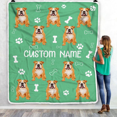 Personalized Custom Bulldog Blanket for Dog Mother Mom Dog Father Dad Dog Lover for Women Men Boy Girl Birthday Christmas Customized Bed Fleece Throw Blanket | siriusteestore