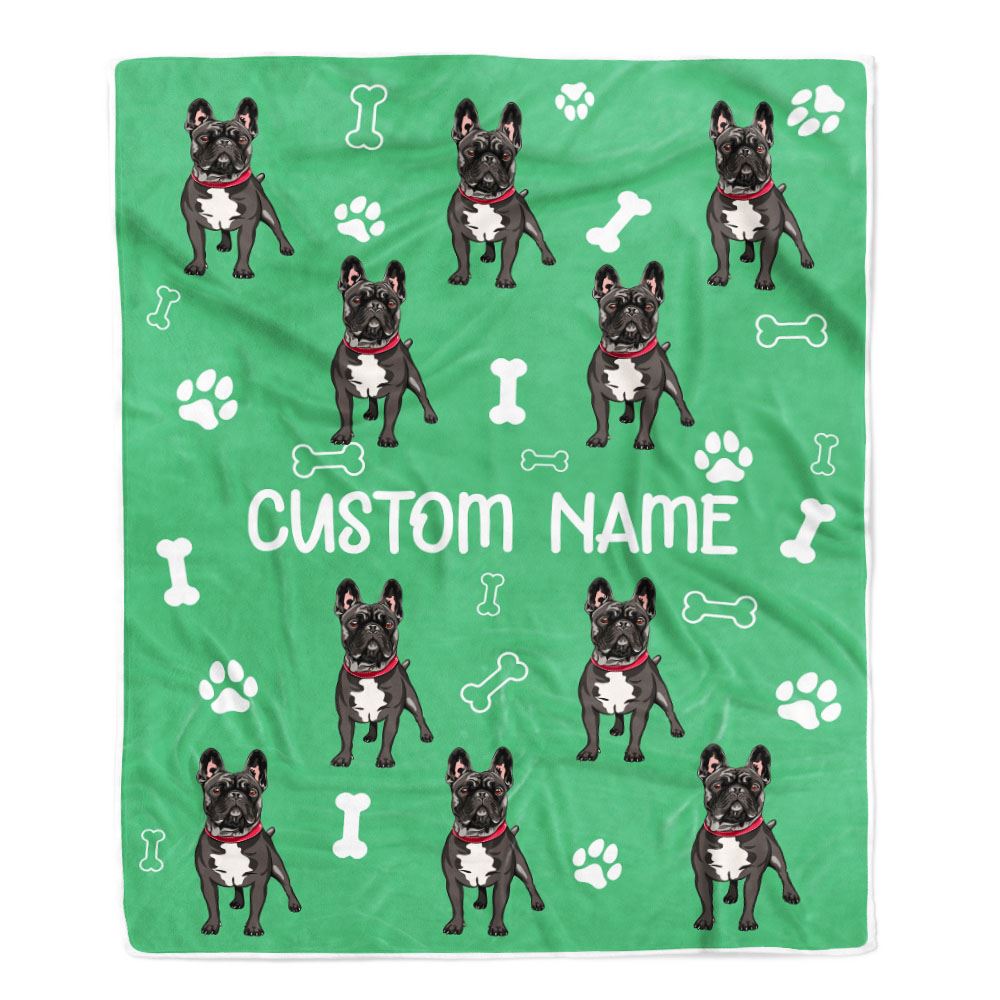Personalized Custom French Bulldog Blanket for Dog Mother Mom Dog Father Dad Dog Lover for Women Men Boy Girl Christmas Customized Bed Fleece Throw Blanket | siriusteestore