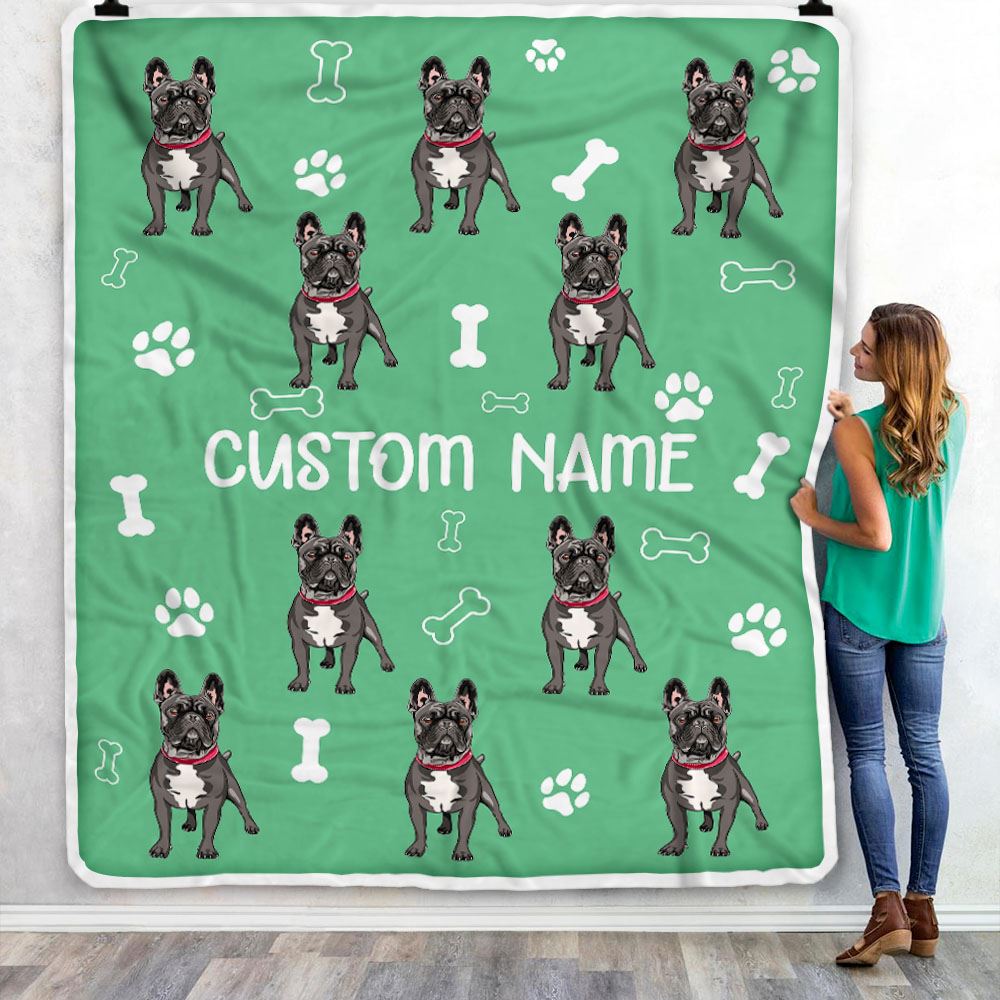 Personalized Custom French Bulldog Blanket for Dog Mother Mom Dog Father Dad Dog Lover for Women Men Boy Girl Christmas Customized Bed Fleece Throw Blanket | siriusteestore