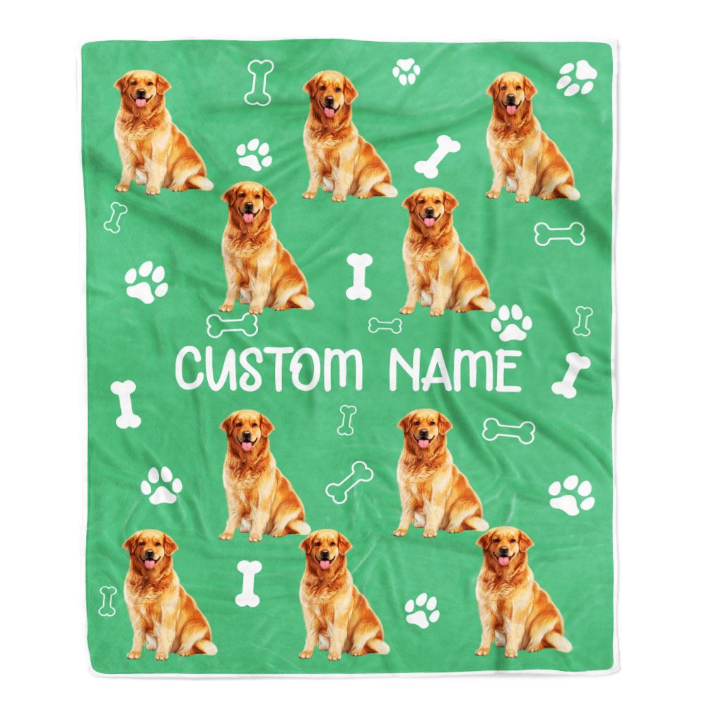 Personalized Custom Golden Retriever Blanket for Dog Mother Mom Dog Father Dad Dog Lover for Women Men Boy Girl Christmas Customized Bed Fleece Throw Blanket | siriusteestore
