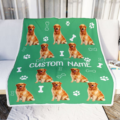 Personalized Custom Golden Retriever Blanket for Dog Mother Mom Dog Father Dad Dog Lover for Women Men Boy Girl Christmas Customized Bed Fleece Throw Blanket | siriusteestore