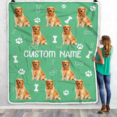 Personalized Custom Golden Retriever Blanket for Dog Mother Mom Dog Father Dad Dog Lover for Women Men Boy Girl Christmas Customized Bed Fleece Throw Blanket | siriusteestore