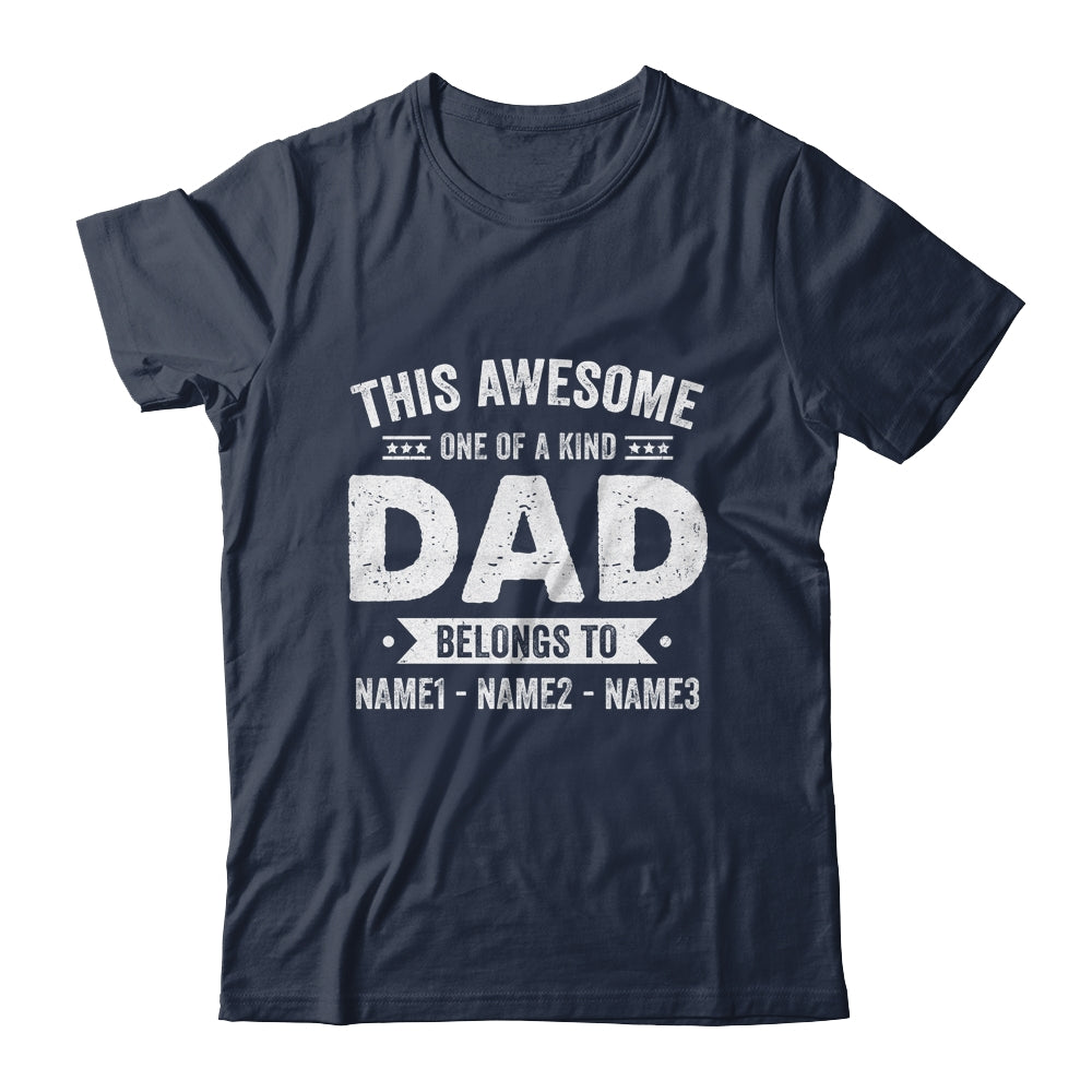 Personalized Custom Kids Name This Awesome Dad Belongs To Kids Custom Dad With Kid's Name For Men Fathers Day Birthday Christmas Shirt & Hoodie | siriusteestore