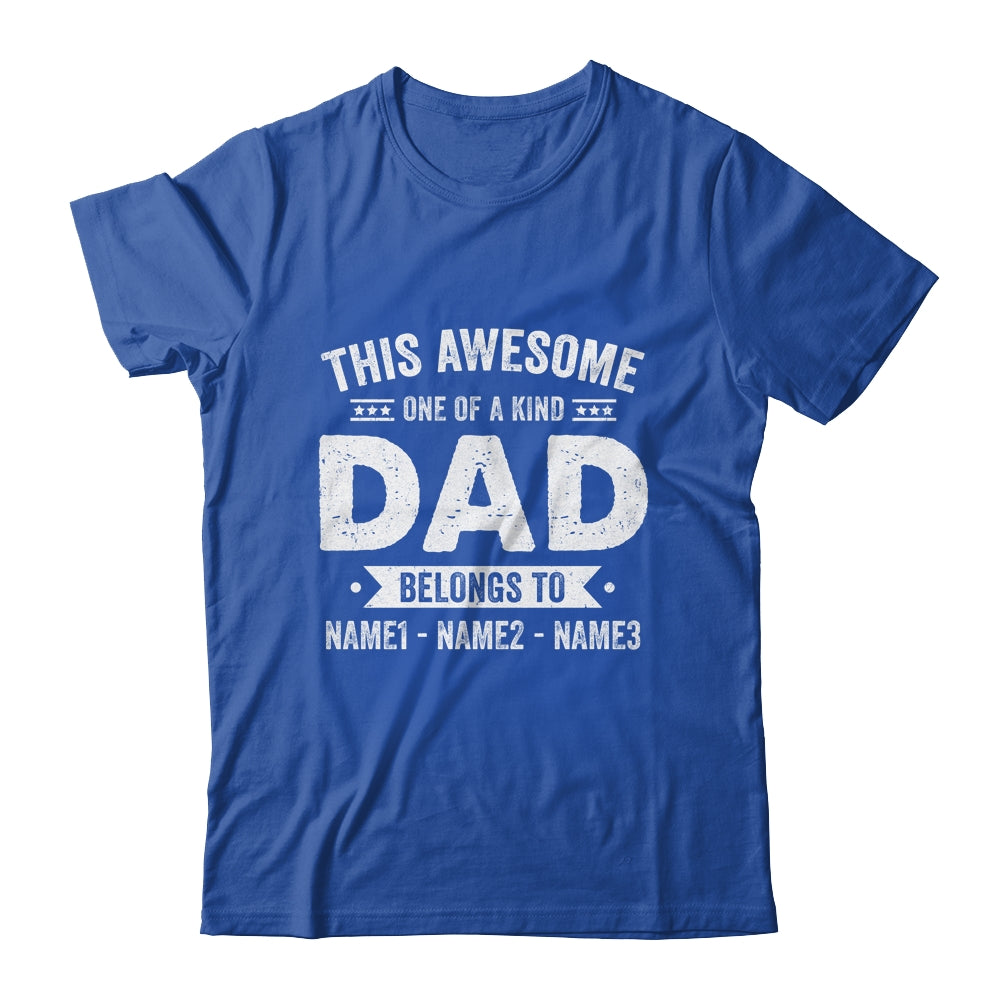 Personalized Custom Kids Name This Awesome Dad Belongs To Kids Custom Dad With Kid's Name For Men Fathers Day Birthday Christmas Shirt & Hoodie | siriusteestore