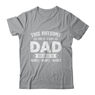 Personalized Custom Kids Name This Awesome Dad Belongs To Kids Custom Dad With Kid's Name For Men Fathers Day Birthday Christmas Shirt & Hoodie | siriusteestore