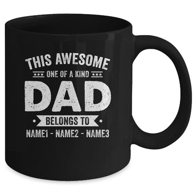 Personalized Custom Kids Name This Awesome Dad Belongs To Kids Custom Dad With Kid's Name For Men Fathers Day Birthday Christmas Mug | siriusteestore