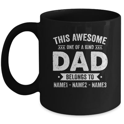 Personalized Custom Kids Name This Awesome Dad Belongs To Kids Custom Dad With Kid's Name For Men Fathers Day Birthday Christmas Mug | siriusteestore
