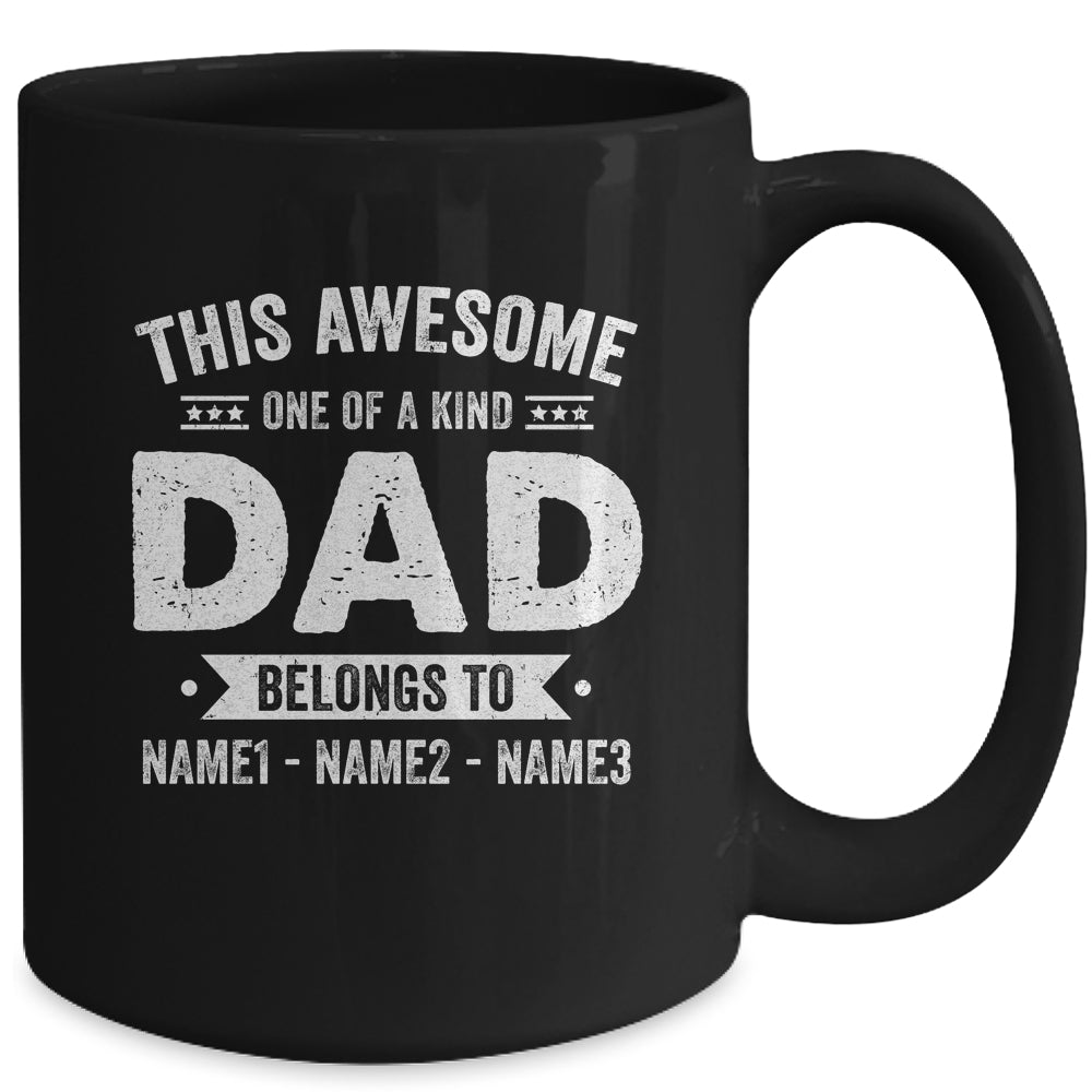 Personalized Custom Kids Name This Awesome Dad Belongs To Kids Custom Dad With Kid's Name For Men Fathers Day Birthday Christmas Mug | siriusteestore