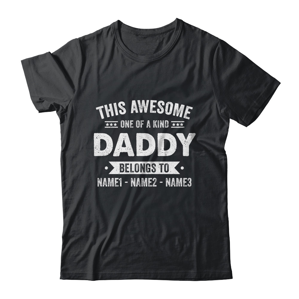 Personalized Custom Kids Name This Awesome Daddy Belongs To Kids Custom Daddy With Kid's Name For Men Fathers Day Birthday Christmas Shirt & Hoodie | siriusteestore