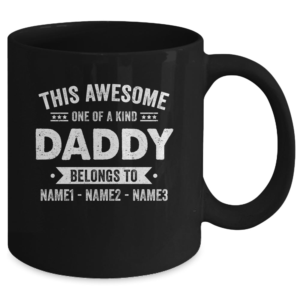 Personalized Custom Kids Name This Awesome Daddy Belongs To Kids Custom Daddy With Kid's Name For Men Fathers Day Birthday Christmas Mug | siriusteestore