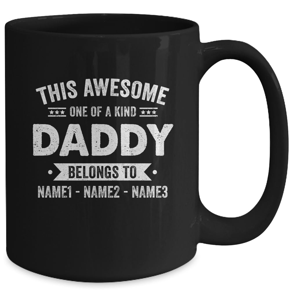 Personalized Custom Kids Name This Awesome Daddy Belongs To Kids Custom Daddy With Kid's Name For Men Fathers Day Birthday Christmas Mug | siriusteestore