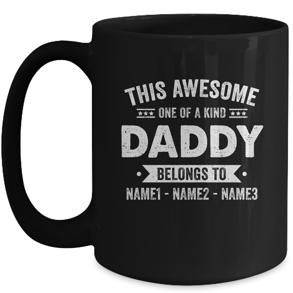 Personalized Custom Kids Name This Awesome Daddy Belongs To Kids Custom Daddy With Kid's Name For Men Fathers Day Birthday Christmas Mug | siriusteestore
