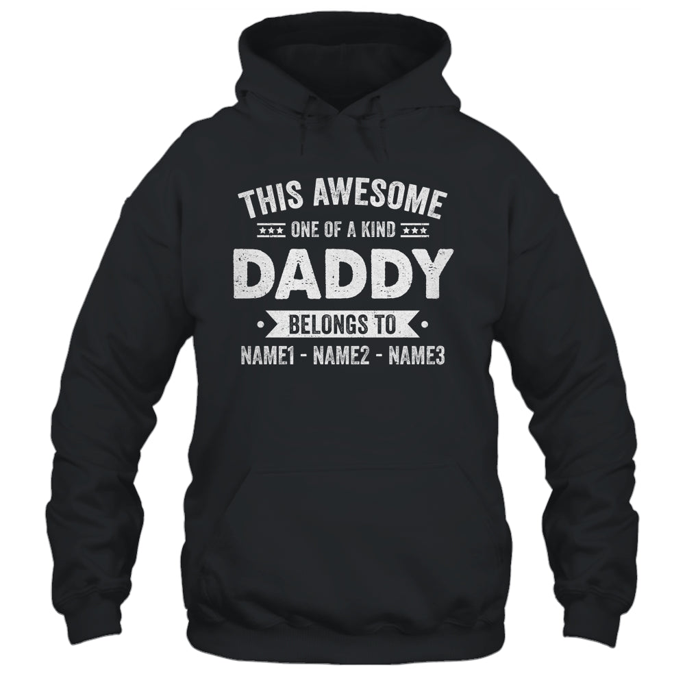 Personalized Custom Kids Name This Awesome Daddy Belongs To Kids Custom Daddy With Kid's Name For Men Fathers Day Birthday Christmas Shirt & Hoodie | siriusteestore