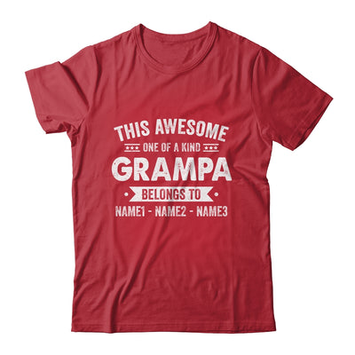 Personalized Custom Kids Name This Awesome Grampa Belongs To Kids Custom Grampa With Kid's Name For Men Fathers Day Birthday Christmas Shirt & Hoodie | siriusteestore