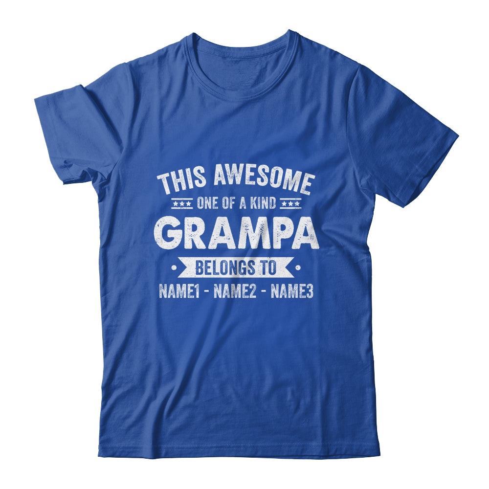 Personalized Custom Kids Name This Awesome Grampa Belongs To Kids Custom Grampa With Kid's Name For Men Fathers Day Birthday Christmas Shirt & Hoodie | siriusteestore