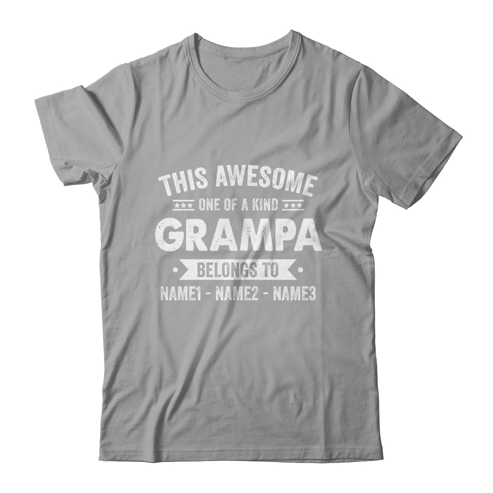 Personalized Custom Kids Name This Awesome Grampa Belongs To Kids Custom Grampa With Kid's Name For Men Fathers Day Birthday Christmas Shirt & Hoodie | siriusteestore