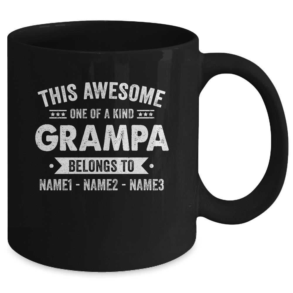 Personalized Custom Kids Name This Awesome Grampa Belongs To Kids Custom Grampa With Kid's Name For Men Fathers Day Birthday Christmas Mug | siriusteestore