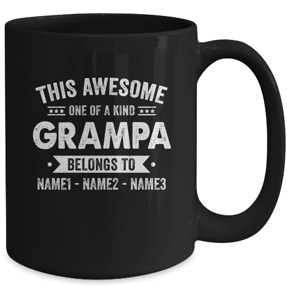 Personalized Custom Kids Name This Awesome Grampa Belongs To Kids Custom Grampa With Kid's Name For Men Fathers Day Birthday Christmas Mug | siriusteestore