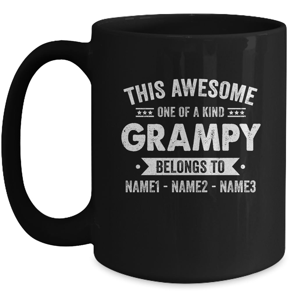 Personalized Custom Kids Name This Awesome Grampy Belongs To Kids Custom Grampy With Kid's Name For Men Fathers Day Birthday Christmas Mug | siriusteestore