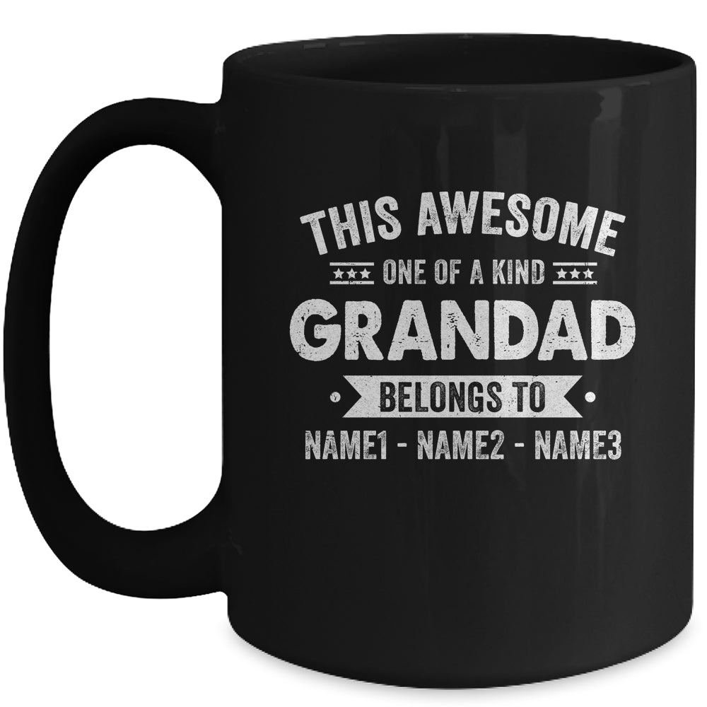 Personalized Custom Kids Name This Awesome Grandad Belongs To Kids Custom Grandad With Kid's Name For Men Fathers Day Birthday Christmas Mug | siriusteestore
