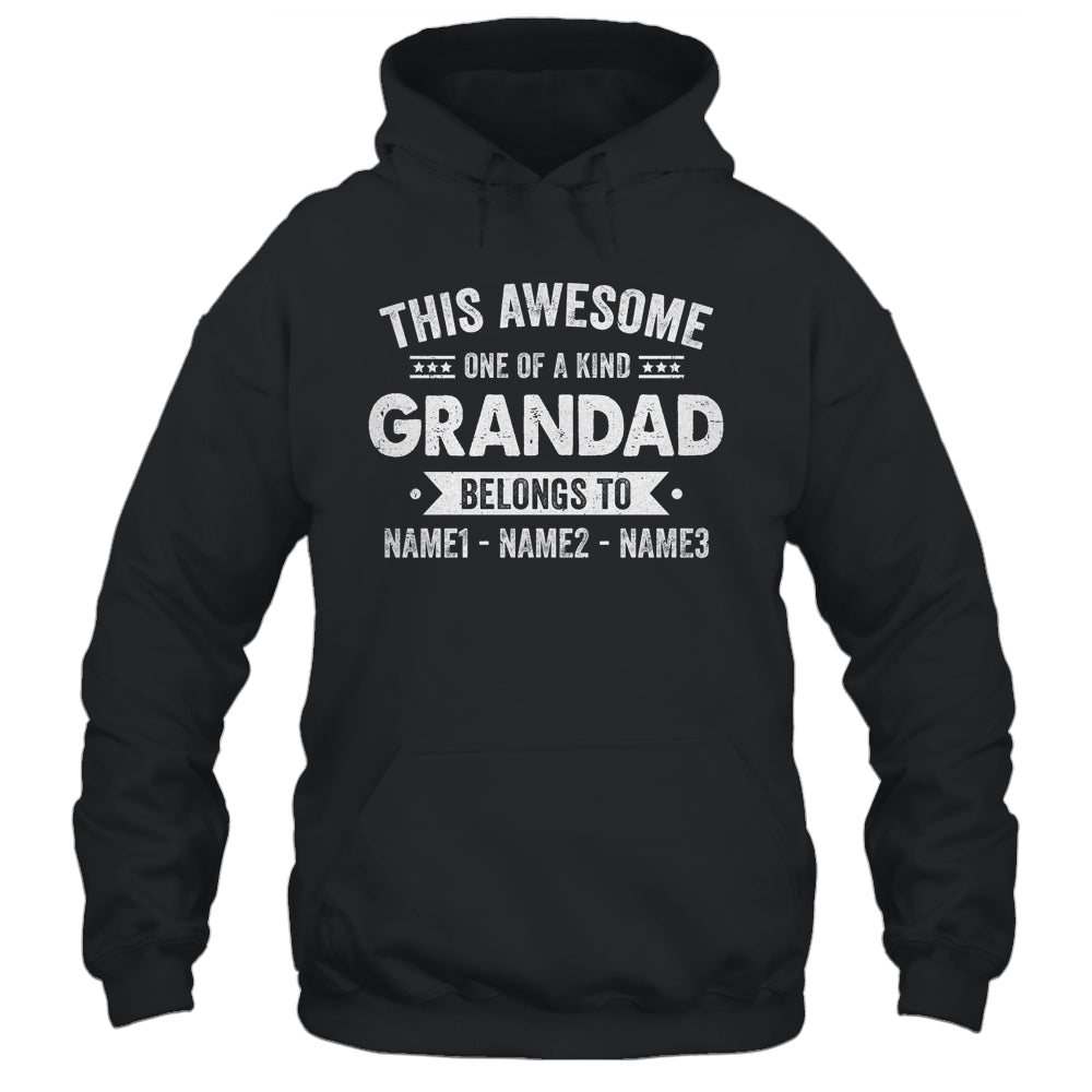Personalized Custom Kids Name This Awesome Grandad Belongs To Kids Custom Grandad With Kid's Name For Men Fathers Day Birthday Christmas Shirt & Hoodie | siriusteestore
