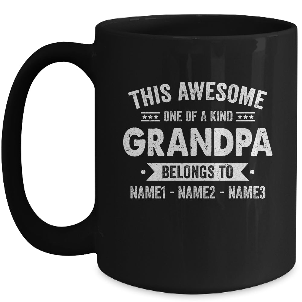 Personalized Custom Kids Name This Awesome Grandpa Belongs To Kids Custom Grandpa With Kid's Name For Men Fathers Day Birthday Christmas Mug | siriusteestore