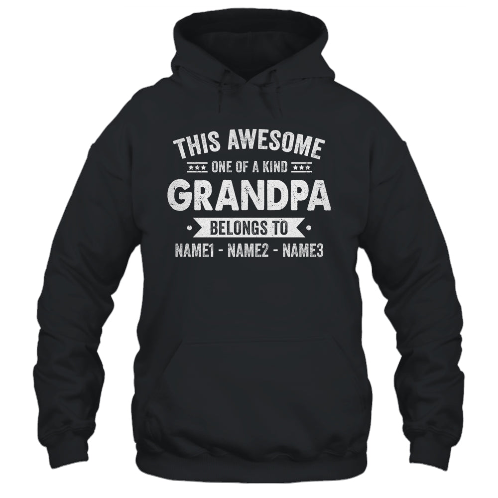 Personalized Custom Kids Name This Awesome Grandpa Belongs To Kids Custom Grandpa With Kid's Name For Men Fathers Day Birthday Christmas Shirt & Hoodie | siriusteestore